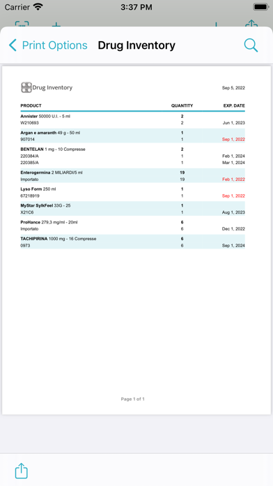 Drug Inventory Screenshot