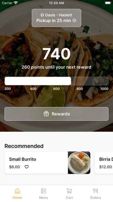 El Oasis Antojitos Mexicanos iPhone screenshot 1 - Food & Drink app