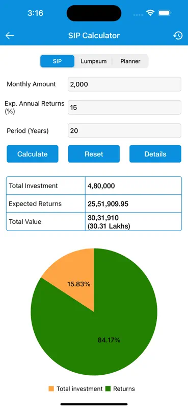 SIP Calculator – Lumpsum Plan screenshot 1 of 10