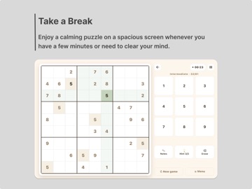 Sudoku: A Moment to Unwind iPad screenshot
