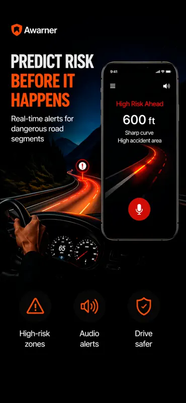 Awarner: Driver Safety Alerts screenshot 1 of 5