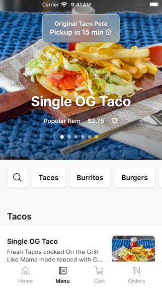 Original Taco Pete app screenshot 2