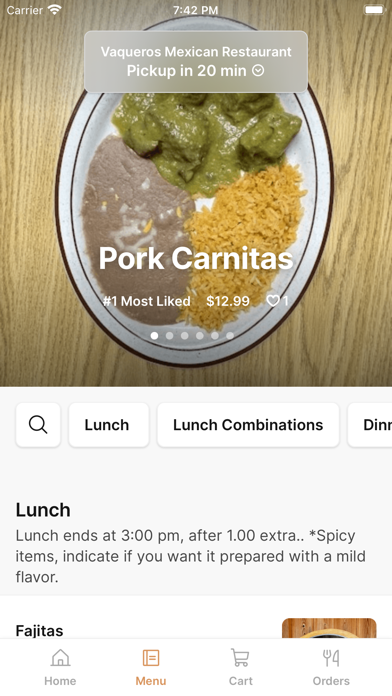 Vaqueros Mexican Restaurant app screenshot 2
