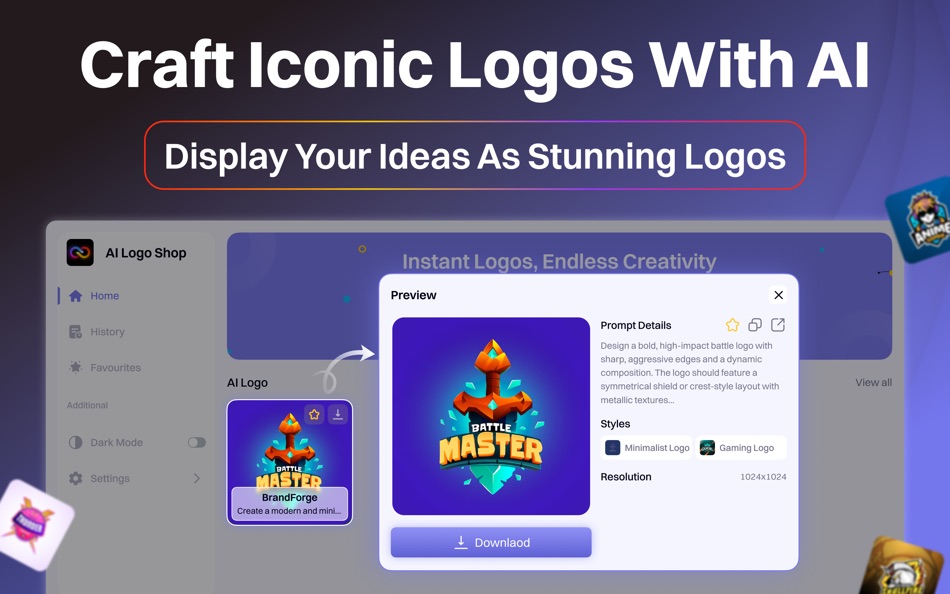#2. AI Logo Maker : Custom Design (macOS) بواسطة: Usman Ali