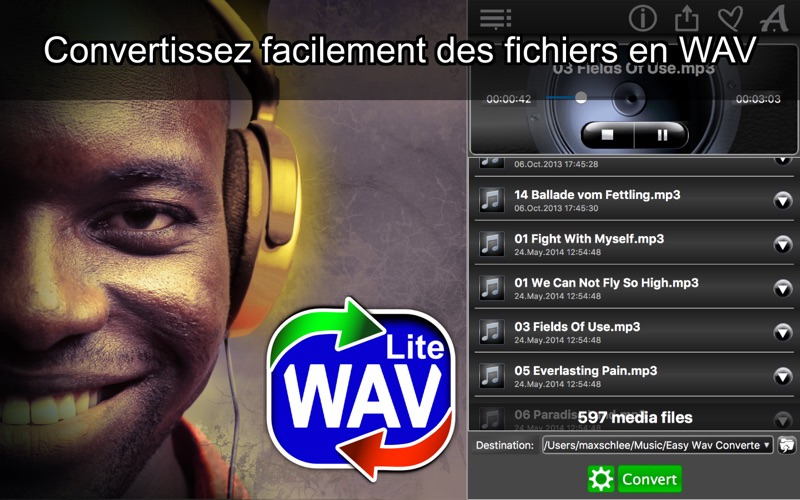 Screenshot #1 pour Easy Wav Converter Lite