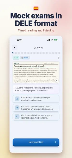 DELE Exam A2 B1 B2 · Spanish screenshot 2