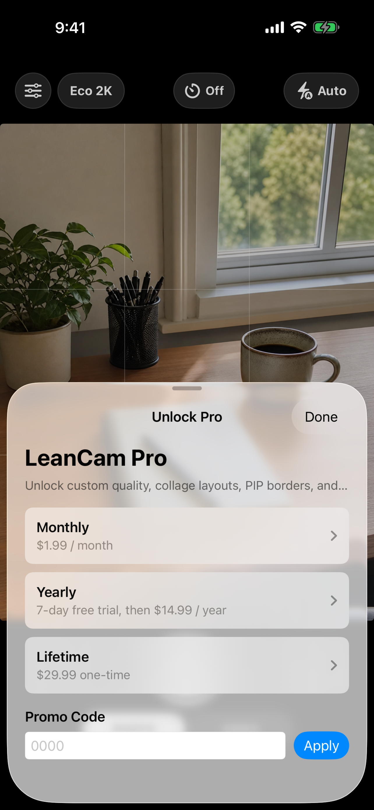 LeanCam: Space Saving Camera