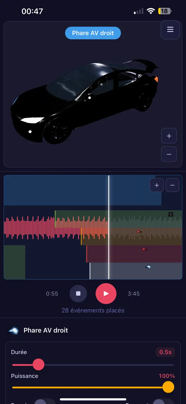 Screenshot #1 pour LightShow Studio pour Tesla