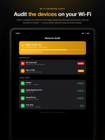 Sentry: Hidden Camera Scan iPad screenshot