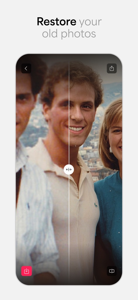 Photo Enhancer: Gigapixel AI - Observe how the app intelligently restores faded colors and sharpens blurry details, breathing new life into cherished old photographs.
