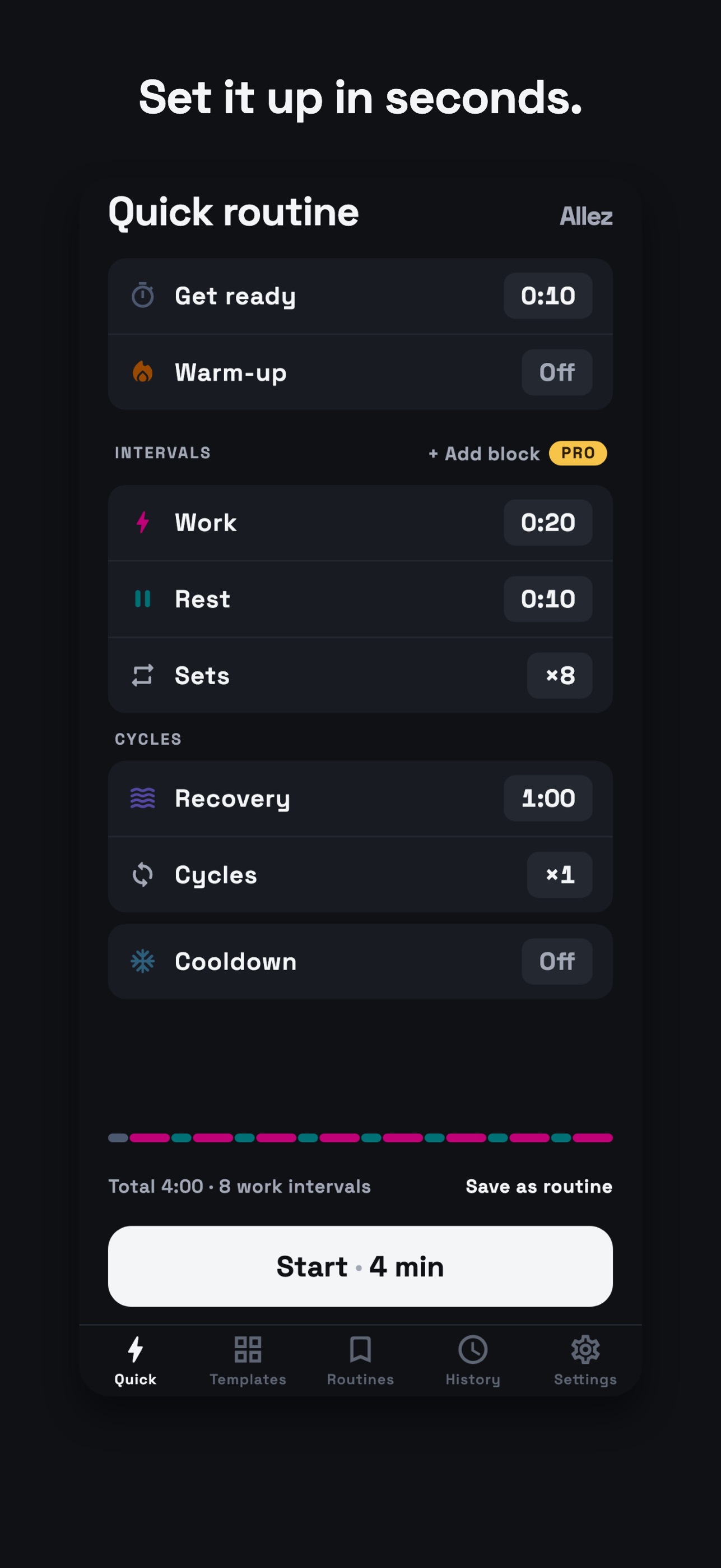 Screenshot 3 of Allez - HIIT Interval Timer