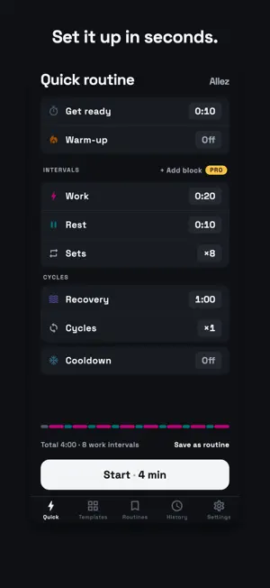 Allez - HIIT Interval Timer screenshot 3