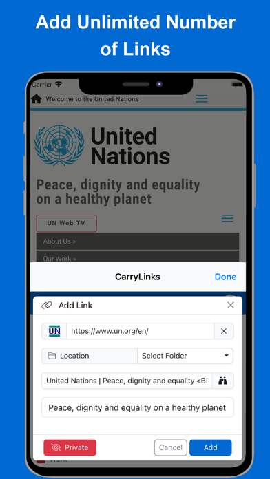 CarryLinks Screenshot