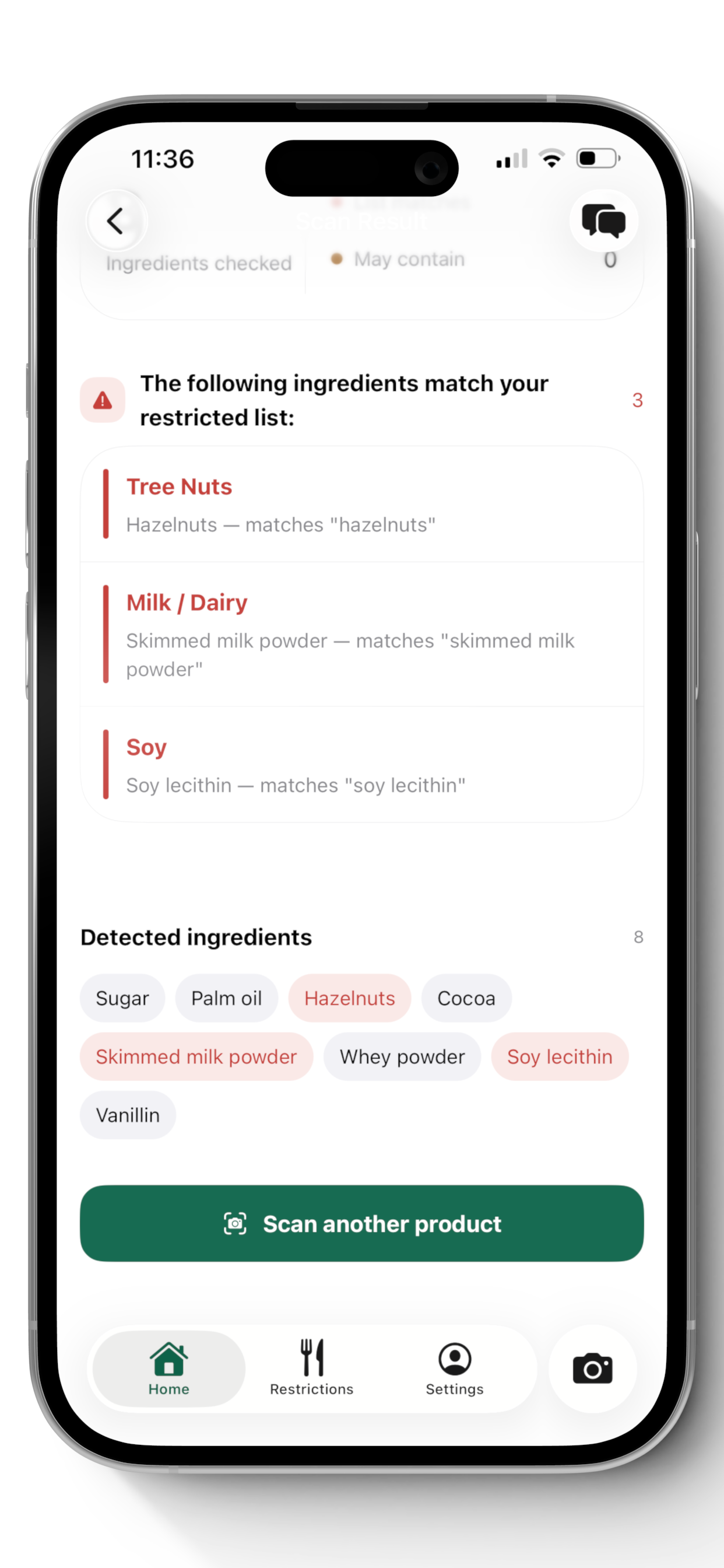Allerra: Food Allergy Scanner screenshot 3