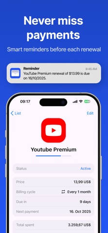 订阅管理: ReSubs screenshot