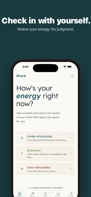 Stuck: ADHD Energy Toolkit screenshot 1
