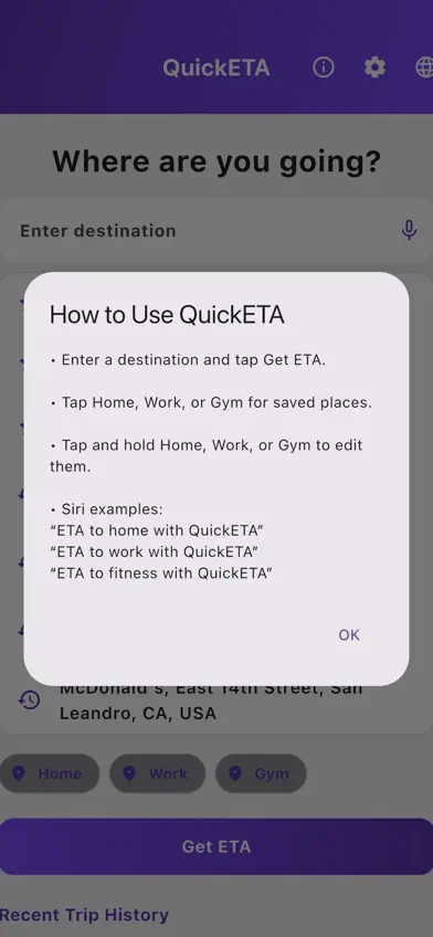 QuickETA App screenshot 4