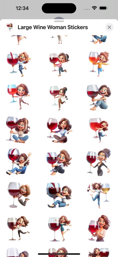 Large Wine Woman Stickers