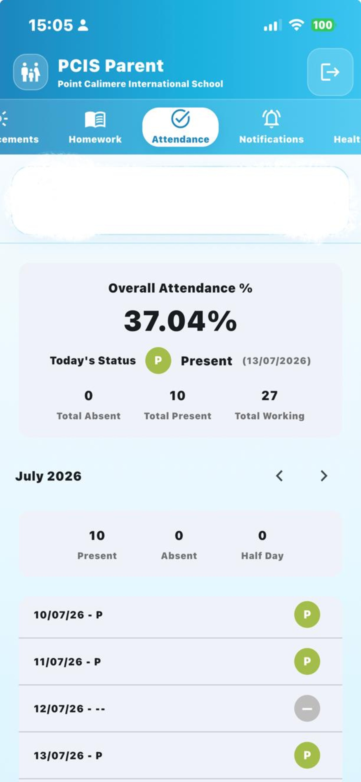 PCIS Parents screenshot 2