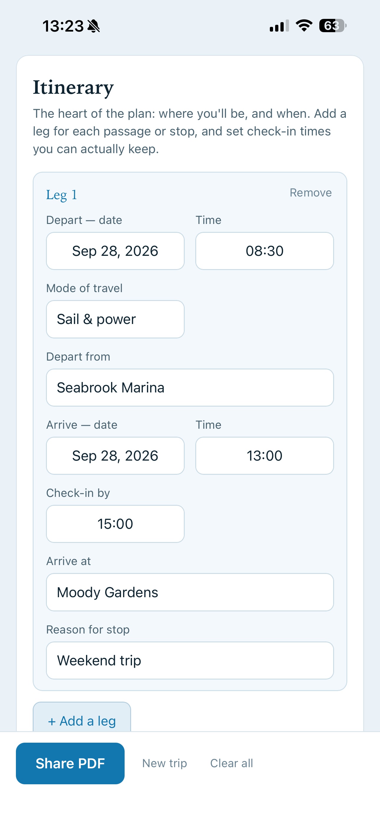 Screenshot 6 of Rainbow's End Float Plan