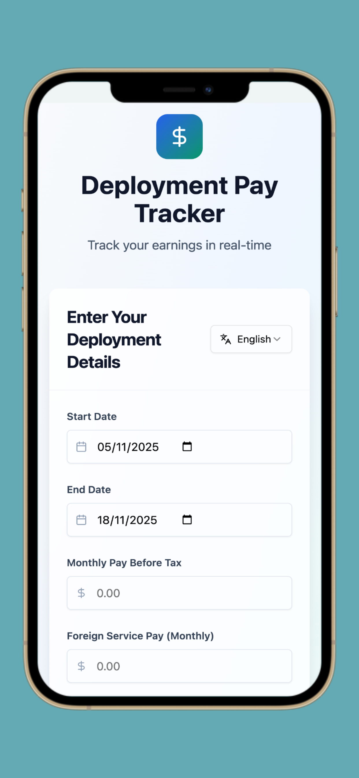 Deployment Pay Tracker
