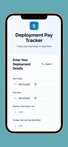 Deployment Pay Tracker screenshot
