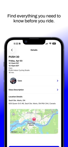 PUSH Cycling Studio iPhone screenshot