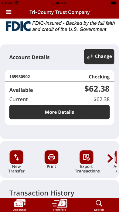 Tri-County Trust Company Screenshot