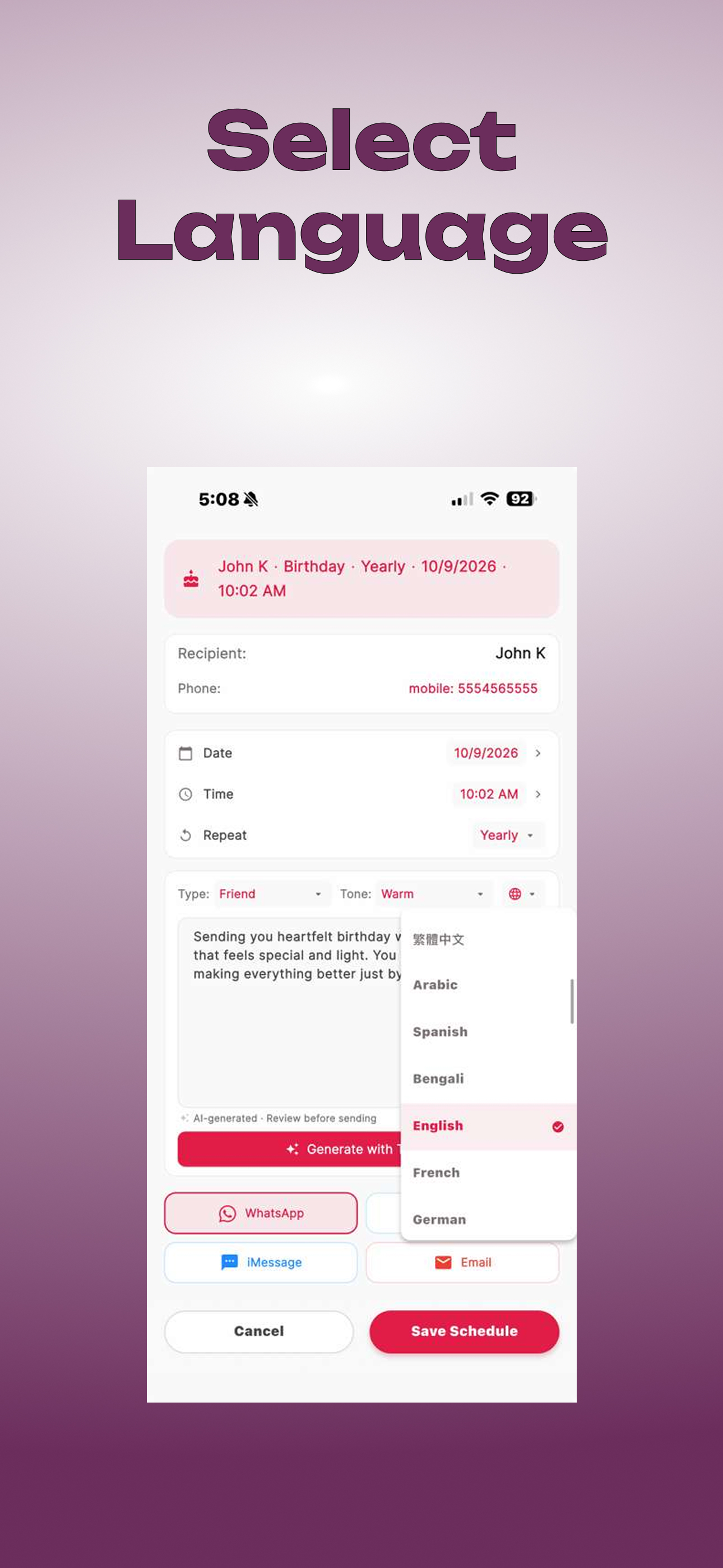 Ties AI · Reminder & Scheduler screenshot 7