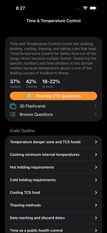 Food Safety Mgr Exam Prep iPhone screenshot