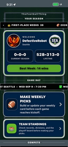 TheFootballThing iPhone screenshot