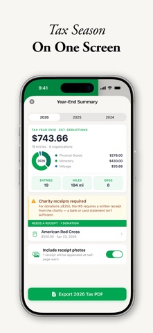 Donation Tracker: DeducThis iPhone screenshot