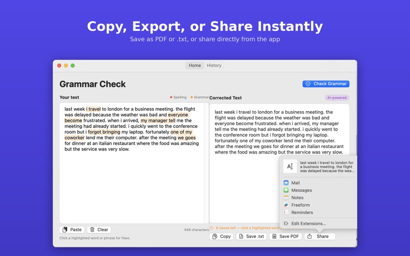 Grammar Checker AI iPhone screenshot