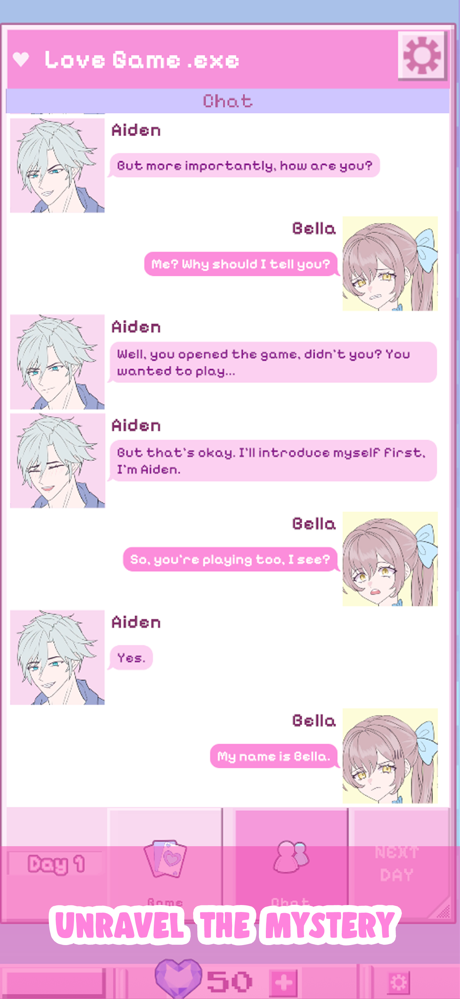 Virtual Hearts otome game screenshot 4