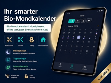 Moon Phase Calendar - MondPlan iPad screenshot