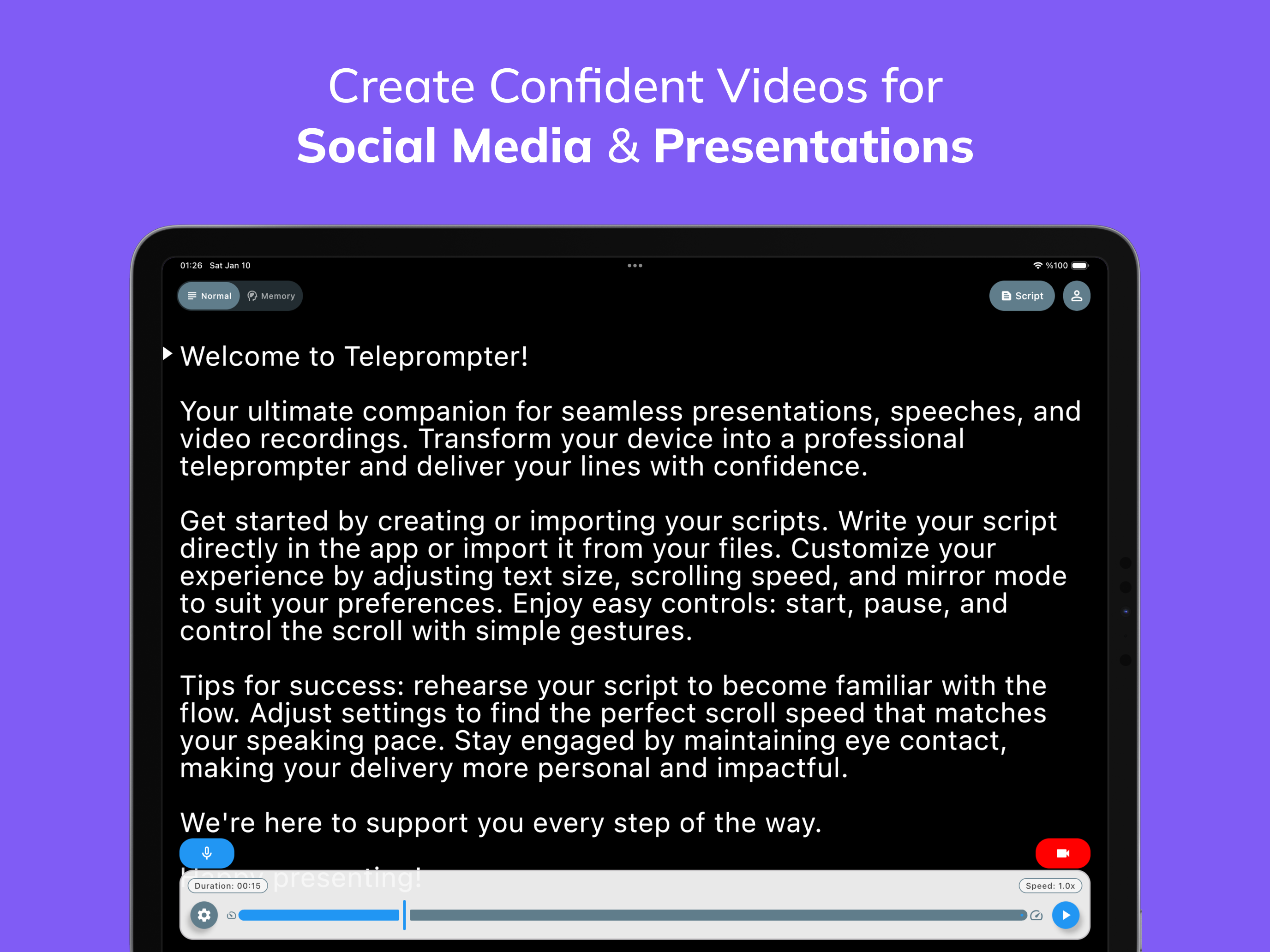 Teleprompter Recording Coach screenshot 5