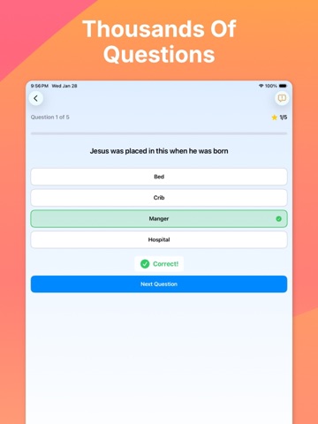 Bible Trivia For Kids iPad screenshot