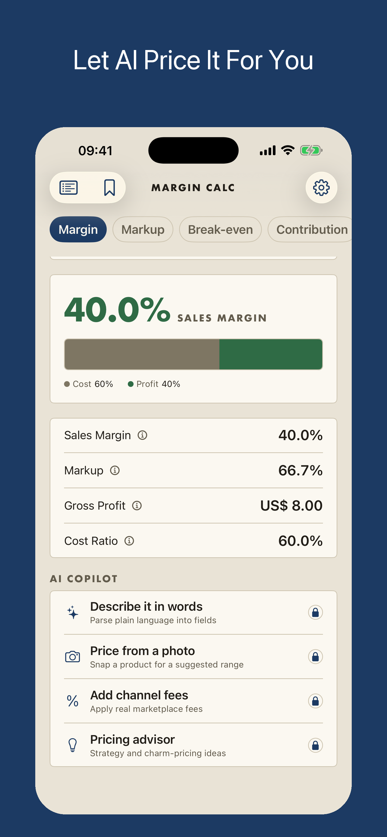 Margin Calculator: Marginal AI screenshot 2