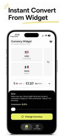 Currency Converter on Widget iPhone screenshot