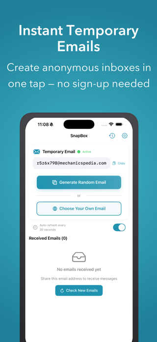 SnapBox Pro: Private Temp Mail Screenshot 1 of 6
