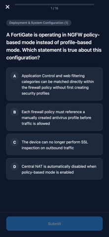 FCP FortiGate Admin Prep iPhone screenshot