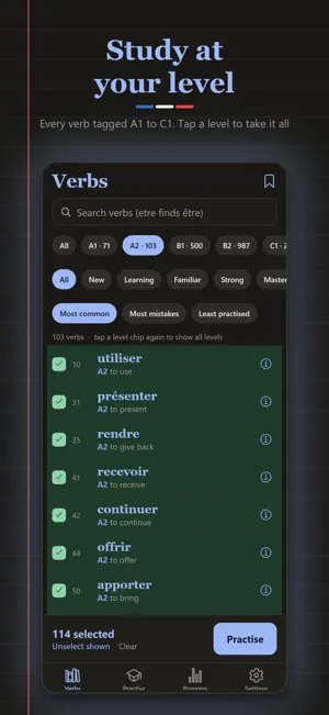 Le cahier: French Verb Trainer screenshot 3