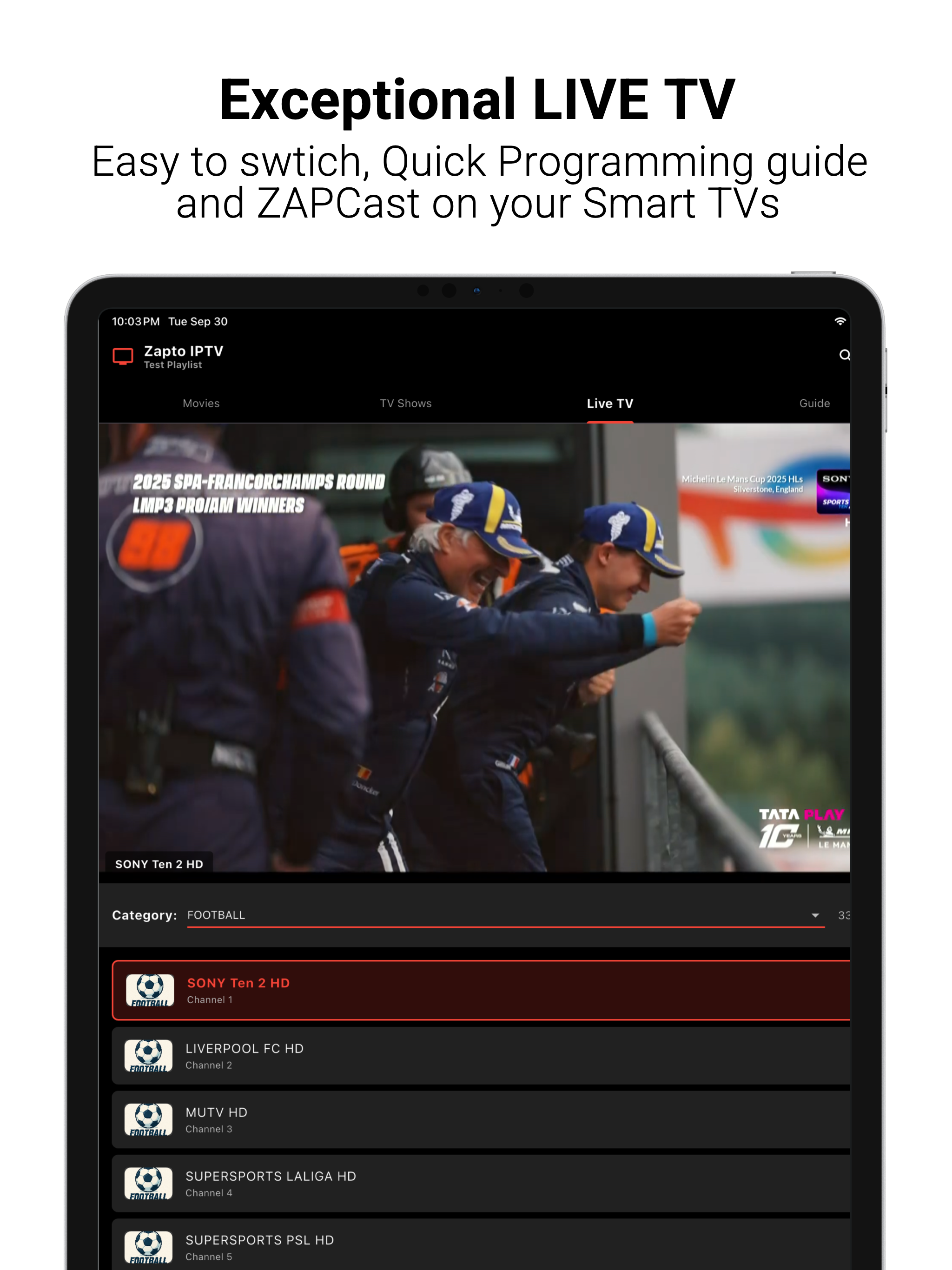 Zapto IPTV - Smartest IPTV App