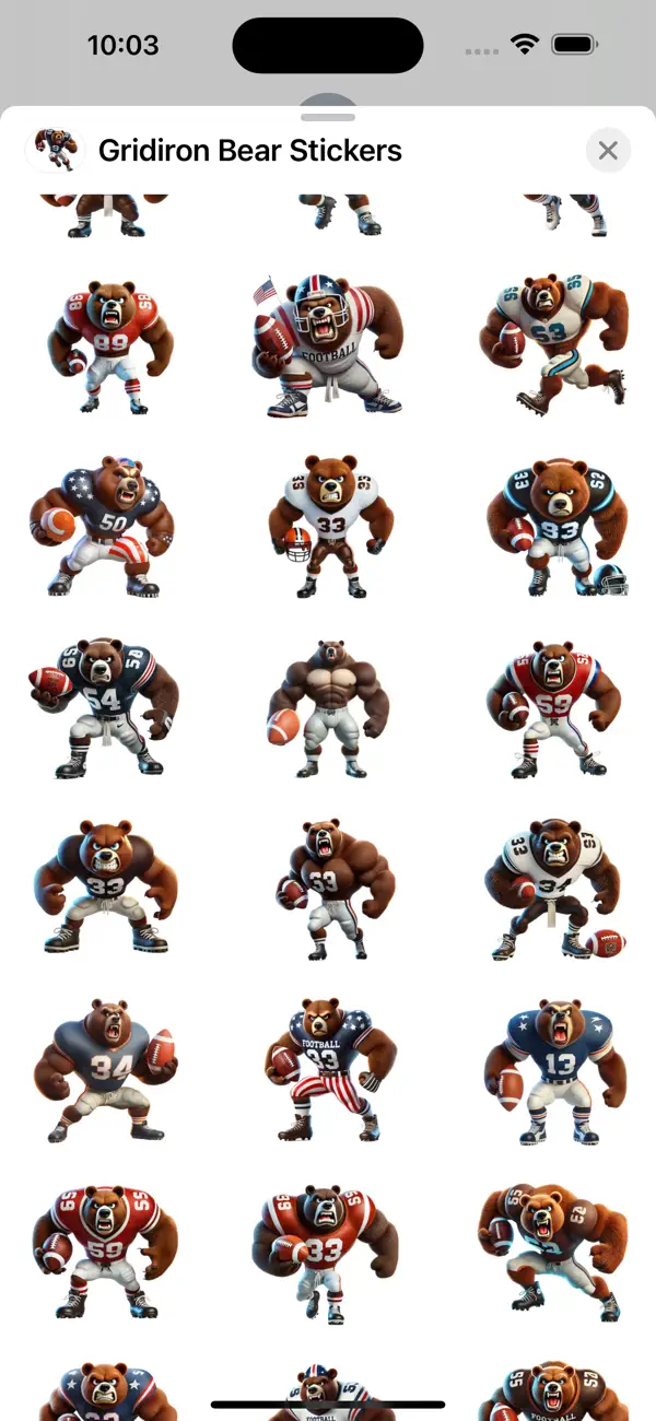 Screenshot #2 pour Gridiron Bear Stickers