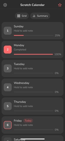 Scratch Calendar screenshot