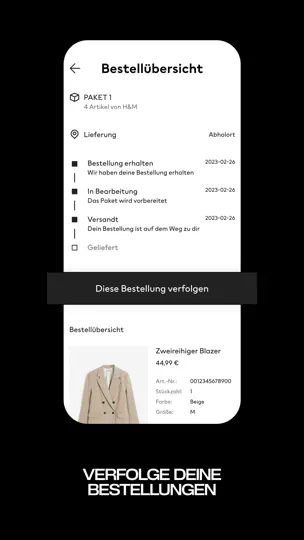 Screenshot von H&M auf dem iPhone 5