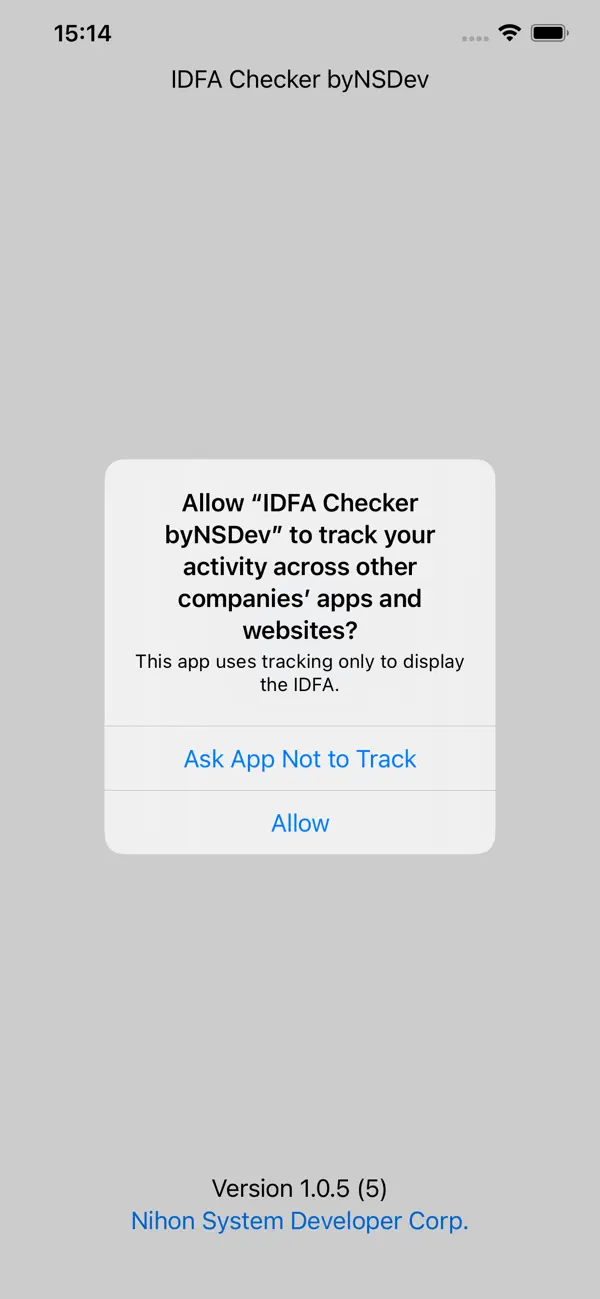 #3. IDFA Checker byNSDev (iOS) Ved: NIHON SYSTEM DEVELOPER CORPORATION