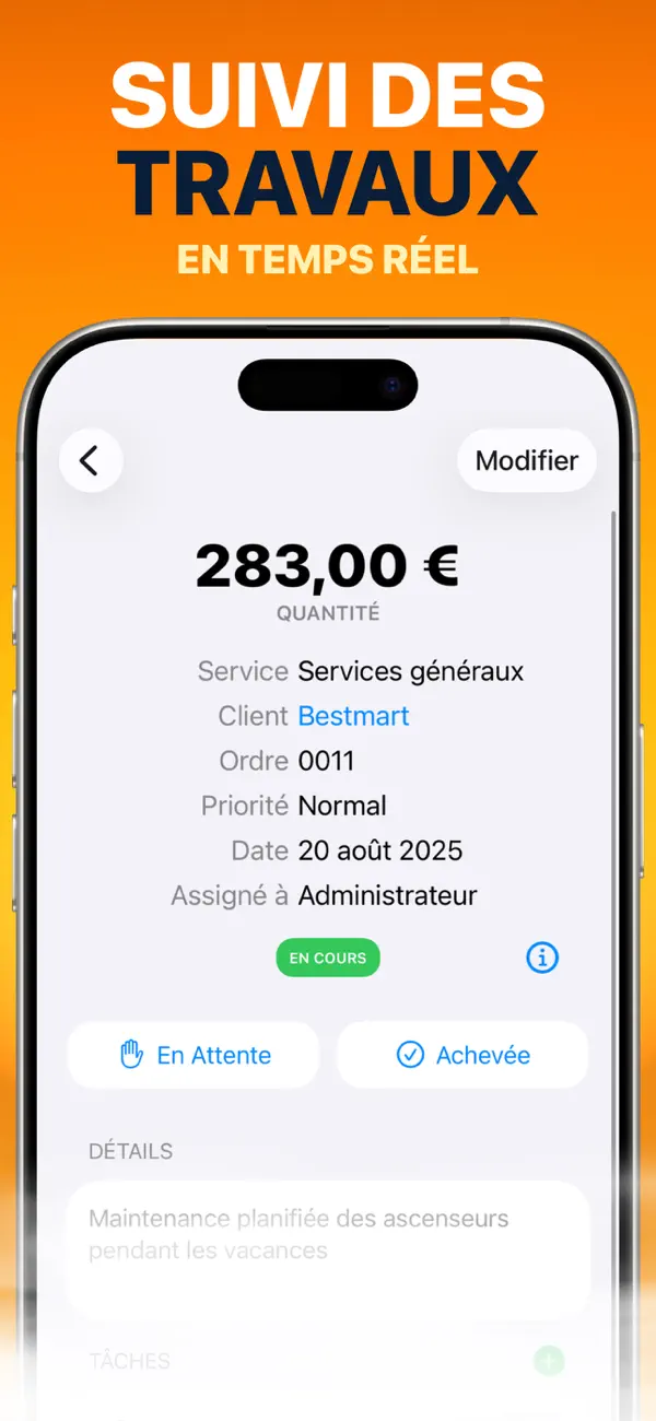 Screenshot #2 pour Ordres de Travail Pro