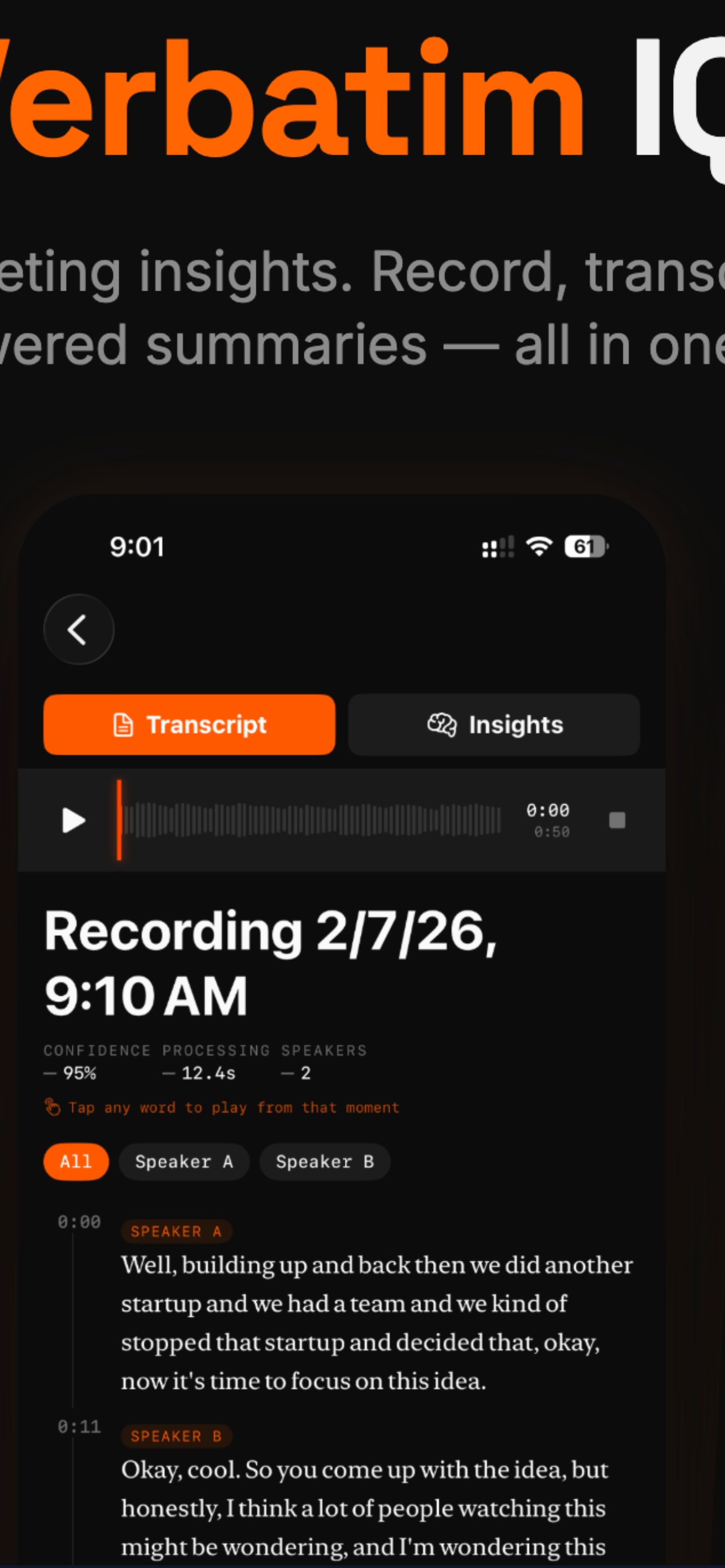 Verbatim IQ: Voice to Text