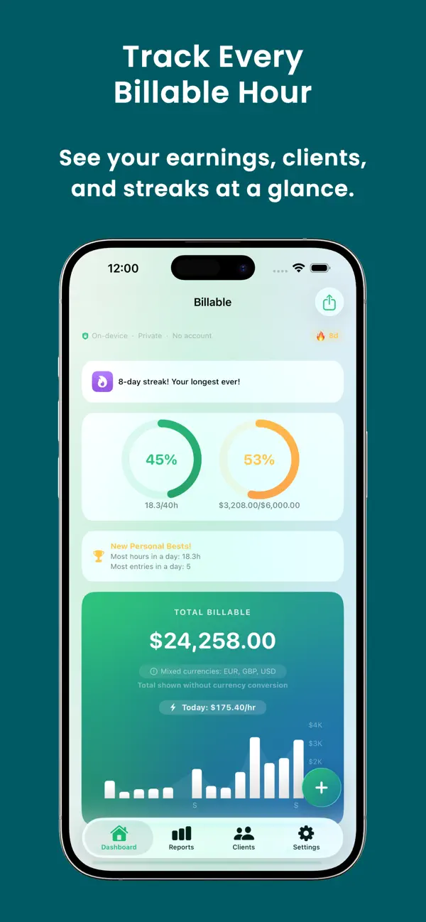 Screenshot #1 pour Billable AI: Time & Invoices